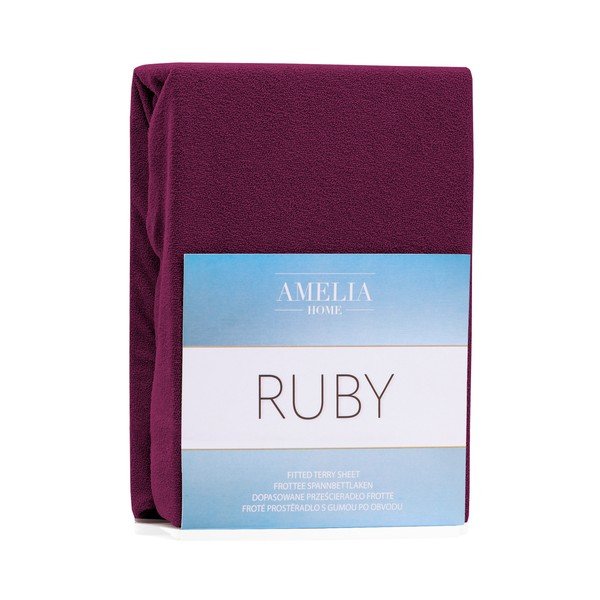 Ruby Dark Cherry sötét bordó kétszemélyes gumis lepedő, 180-200 x 200 cm - AmeliaHome-image-2