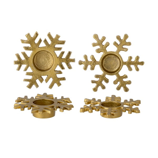 Karácsonyi mintás fém gyertyatartó készlet 2 db-os Lisetta – Bloomingville-image-1