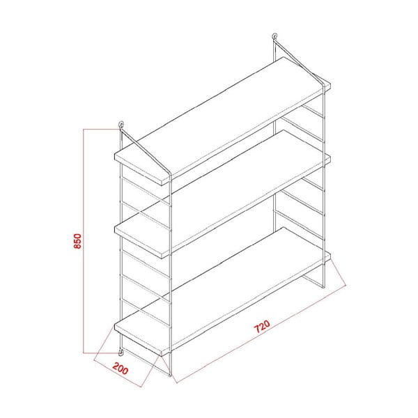 Armon fényes, fehér fali polc-image-2