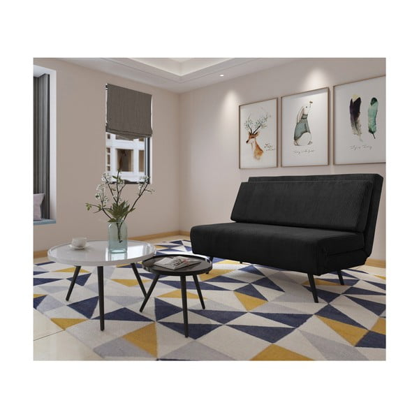 Antracitszürke kordbársony kinyitható kanapé 140 cm Mallory – Støraa-image-3