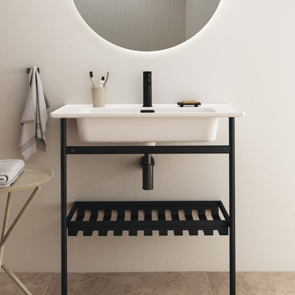 Fekete fém állvány mosdó alá 76x84 cm Conca – Ideal Standard-image-3