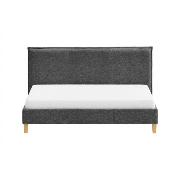 Sötétszürke kárpitozott franciaágy ágyráccsal 200x200 cm Tina – Ropez-image-2