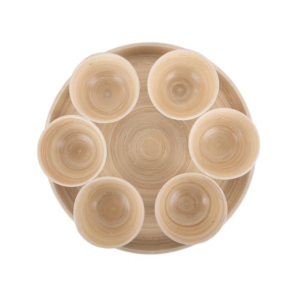 Natúr színű bambusz szervírozó készlet ø 32 cm Puro – PT LIVING-image-2