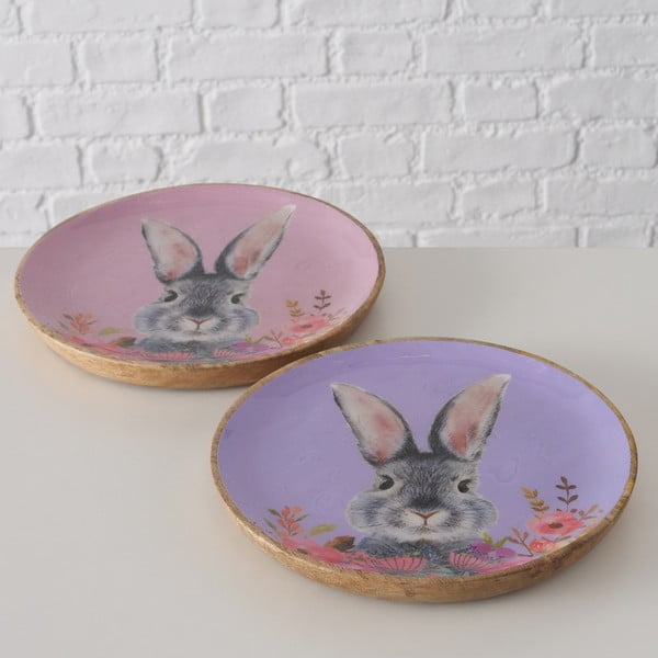 Rózsaszín-lila húsvéti fa desszertes tányér szett 2 db-os ø 22 cm Puschel - Boltze