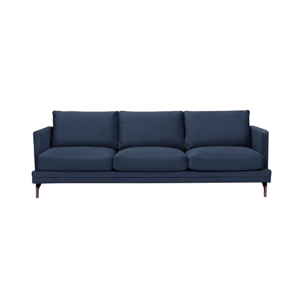 Jupiter sötétkék háromszemélyes kanapé aranyszínű lábakkal - Windsor & Co Sofas