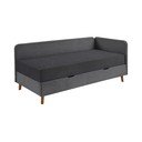 Sötétszürke kárpitozott egyszemélyes ágy tárolóhellyel 90x200 cm Cabana – Meise Möbel