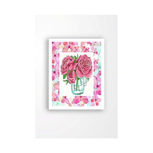 Cut Roses vászonkép fehér keretben, 29 x 24 cm - Tablo Center