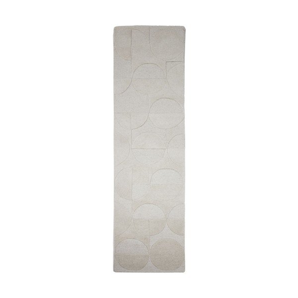 Elefántcsont színű kézi szövésű gyapjú futószőnyeg 60x230 cm Gigi – Flair Rugs