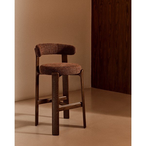 Barna-sötét natúr színű kőrisfa bárszék (ülésmagasság 75 cm) Granite – Kave Home-image-1