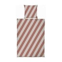 Téglavörös-bézs egyszemélyes pamut-szatén ágyneműhuzat 140x200 cm Diagonal – Mette Ditmer Denmark