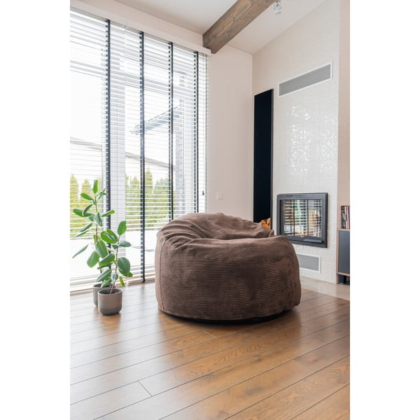 Világosszürke kordbársony gyerek babzsákfotel Om 85 – SLOWDOWN-image-1