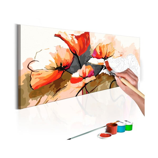 Poppies DIY készlet, saját vászonkép festése, 100 x 40 cm - Artgeist
