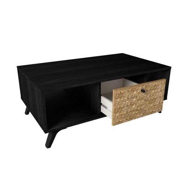 Fekete dohányzóasztal 60x100 cm Hanoi – Marckeric-image-4