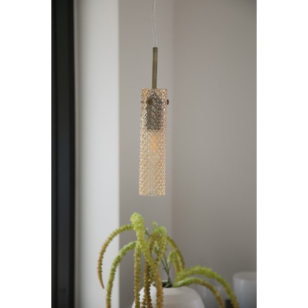 Sárgaréz színű-borostyán színű üveg függőlámpa ø5x27,5 cm Vibia – Markslöjd-image-1