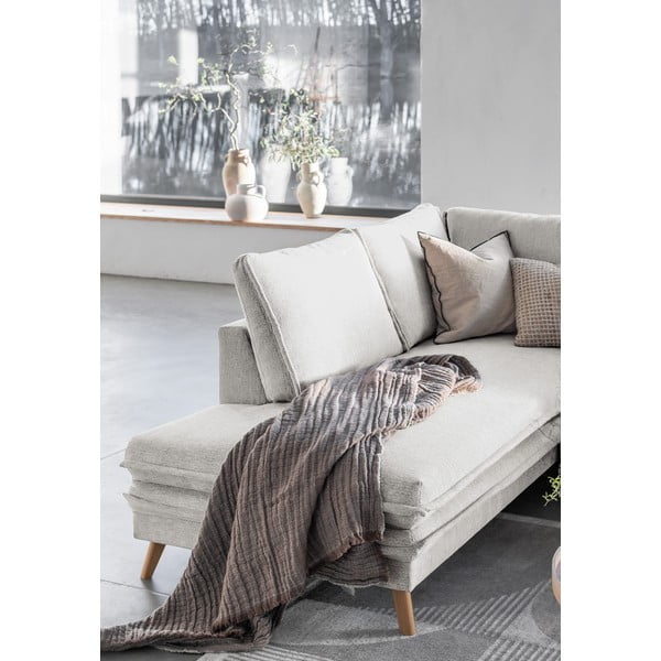 Bézs kinyitható sarokkanapé (bal oldali) Charming Charlie – Miuform-image-4