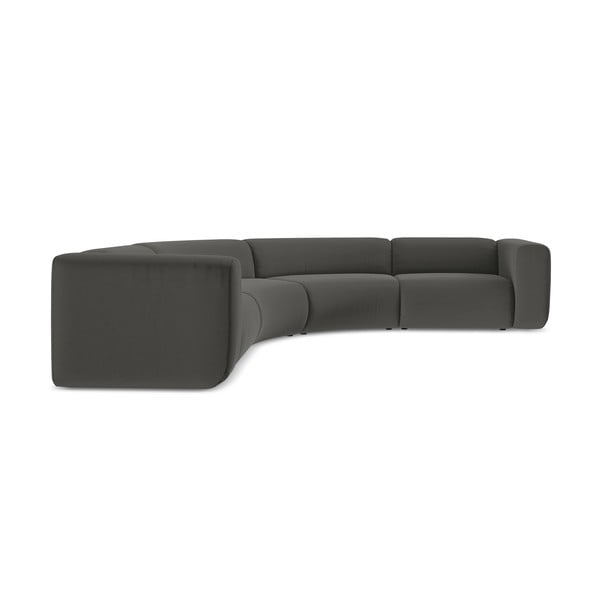 Szürke bársony sarokkanapé Ekahi – Makamii-image-2