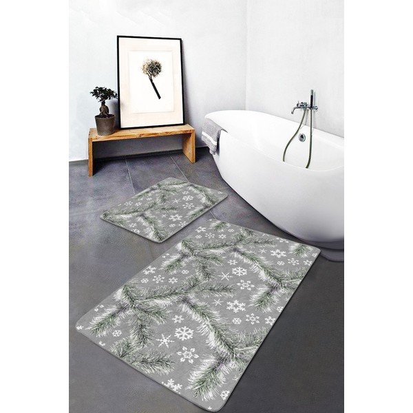 Szürke fürdőszobai kilépő szett 2 db-os 60x100 cm – Mila Home-image-1