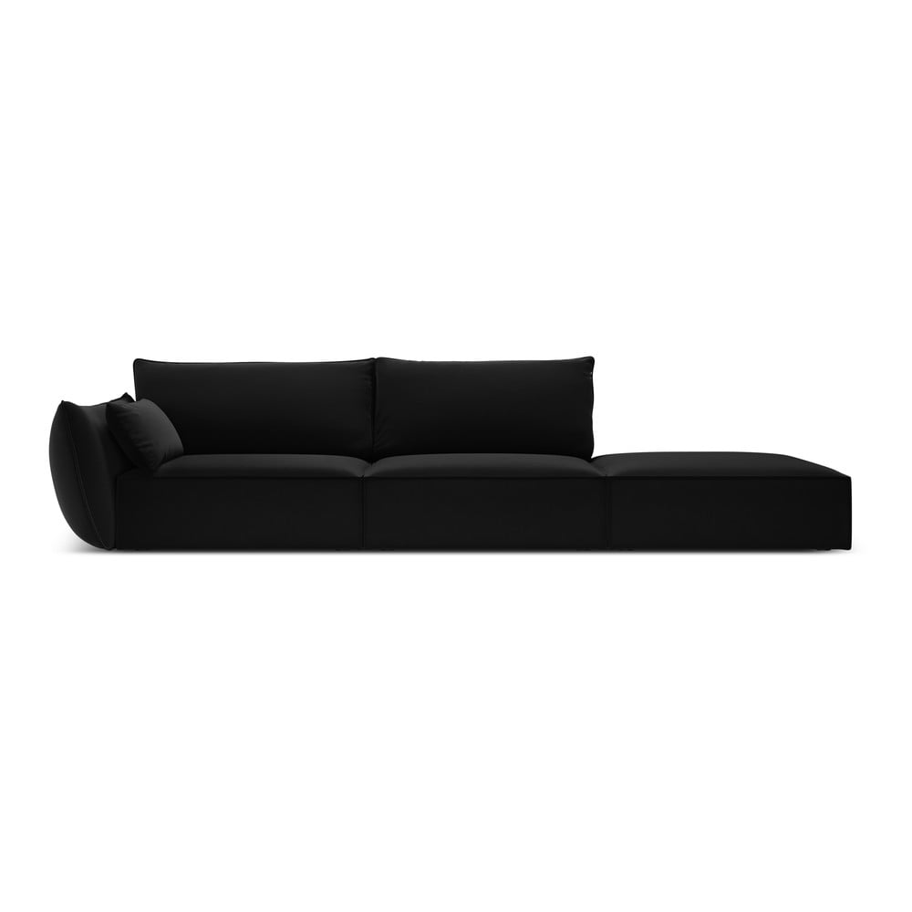 Fekete bársony kanapé, bal oldali 264 cm Vanda  Mazzini Sofas