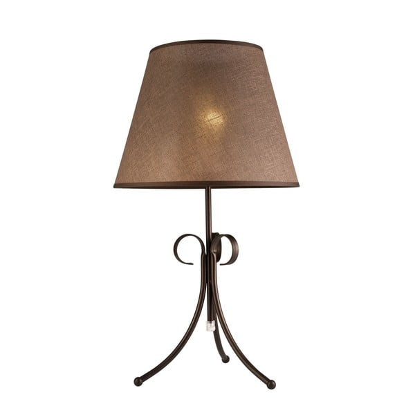 Sötétbarna asztali lámpa textil búrával (magasság 55 cm) Lorenzo – LAMKUR