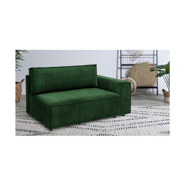 Zöld kordbársony kanapé modul (jobb oldali) Nihad modular – Bobochic Paris-image-1