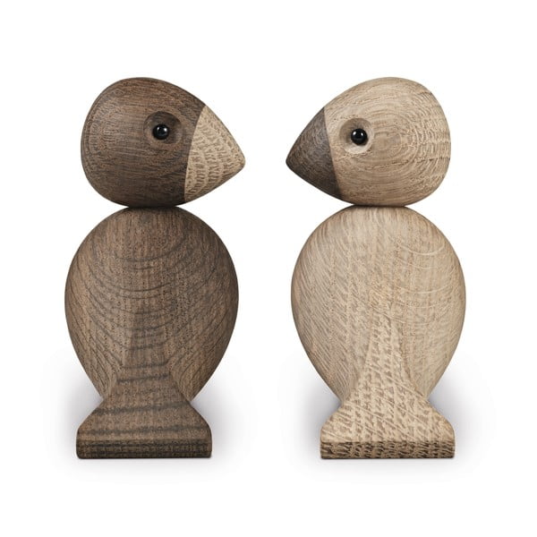 Bojesen Denmark Lovebirds 2 db dekorációs figura tömör tölgyfából - Kay-image-3