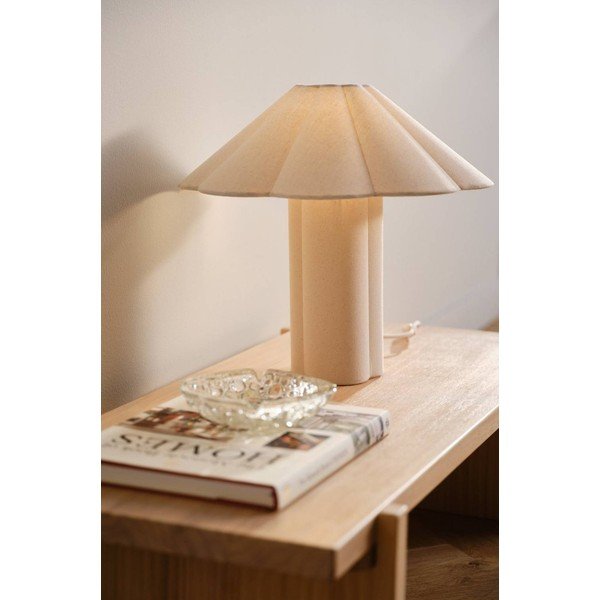 Krémszínű len asztali lámpa (magasság 38 cm) Gerd – Jotex-image-1