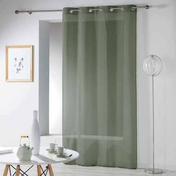 Khaki átlátszó függöny 140x280 cm Telma – douceur d'intérieur-image-2