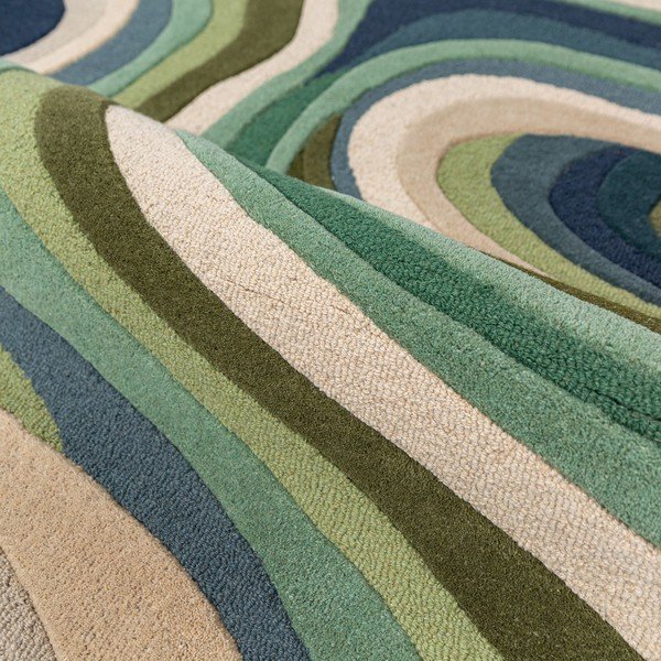 Zöld kézi szövésű gyapjú szőnyeg 200x290 cm Envy Wool – Flair Rugs-image-2