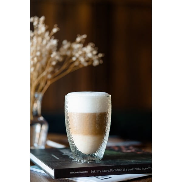 Üveg duplafalú bögre lattéhoz  350 ml Allessia – Vialli Design-image-1