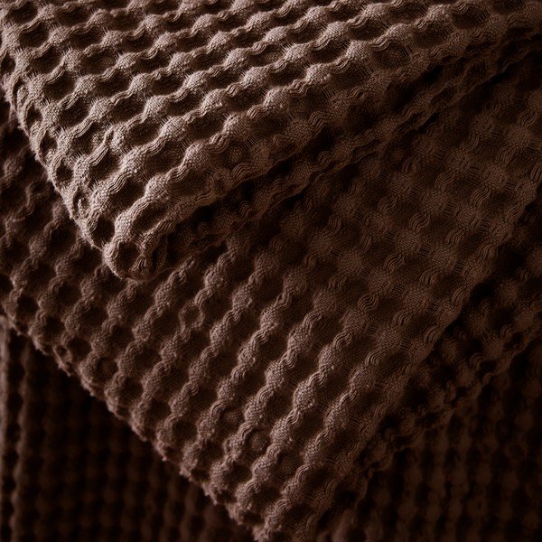 Sötétbarna pamut takaró 150x200 cm Jaipur Chunky Waffle – Pineapple Elephant-image-3