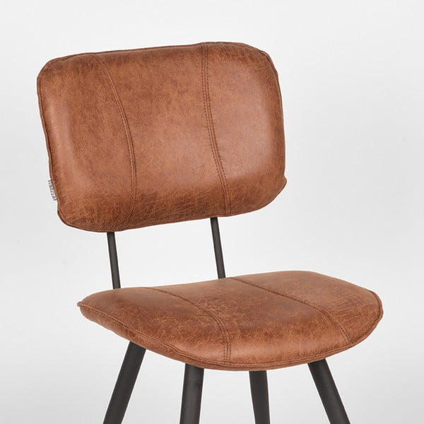 Konyakbarna bőr étkezőszék szett 2 db-os Fos – LABEL51-image-1