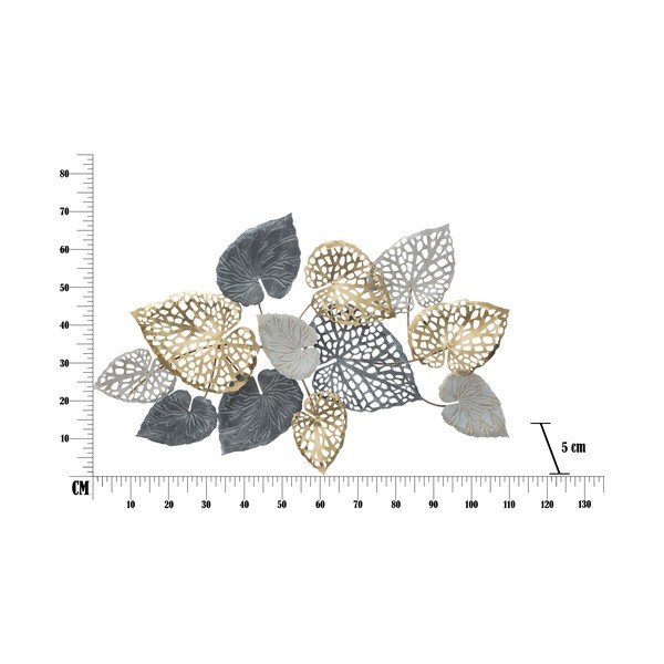 Ory -C- levél motívumos fali fémdekoráció, 110 x 66 cm - Mauro Ferretti-image-2