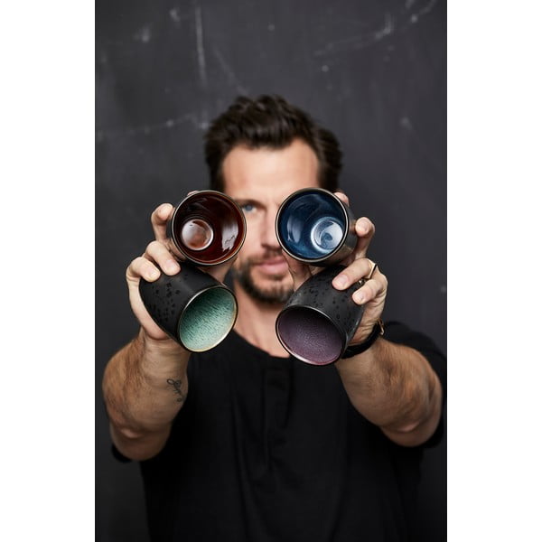 Fekete kerámia bögre szett 4 db-os lattéhoz 270 ml Gastro Black/Mix – Bitz-image-3