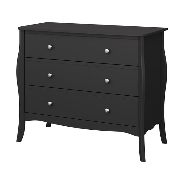 Fekete alacsony komód 97x80 cm Baroque - Tvilum-image-1