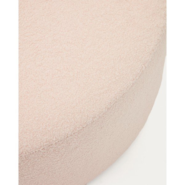 Világos rózsaszín buklé puff Kaeli – Kave Home-image-1