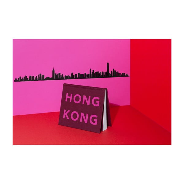 Hong Kong XL fekete város sziluett - The Line