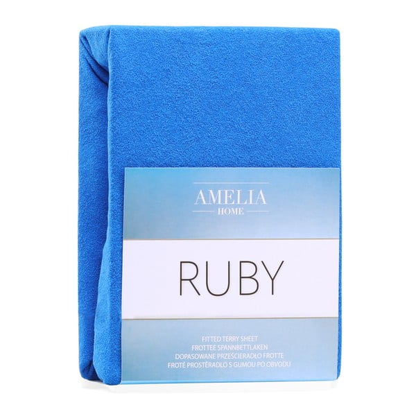 Ruby Blue kék kétszemélyes gumis lepedő, 180-200 x 200 cm - AmeliaHome-image-2