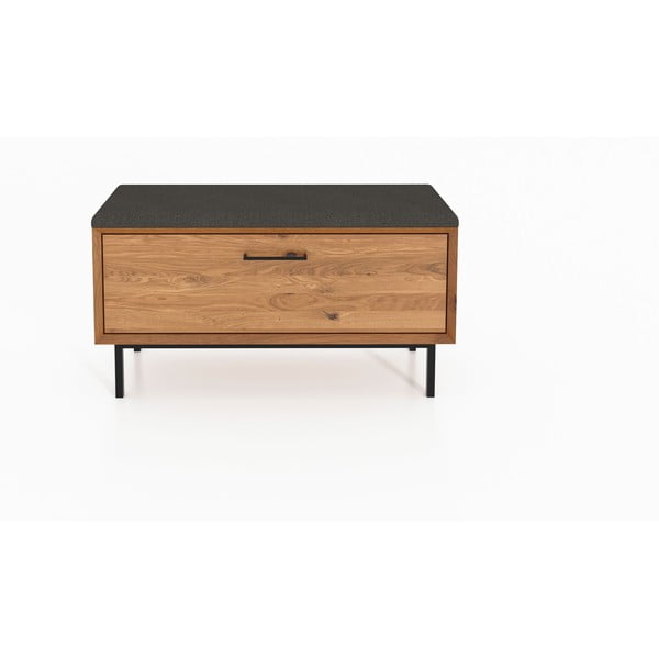 Szürke-natúr színű tölgyfa ülőkés cipőtartó Abies – The Beds-image-2