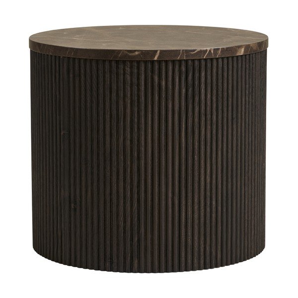 Kerek tárolóasztal márvány dekoros asztallappal ø 45 cm Rota – House Nordic-image-3