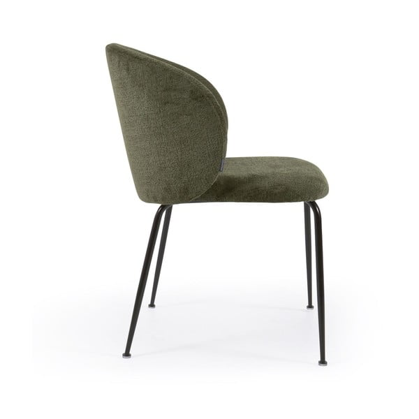 Zöld kárpitozott étkezőfotel Minna – Kave Home-image-3
