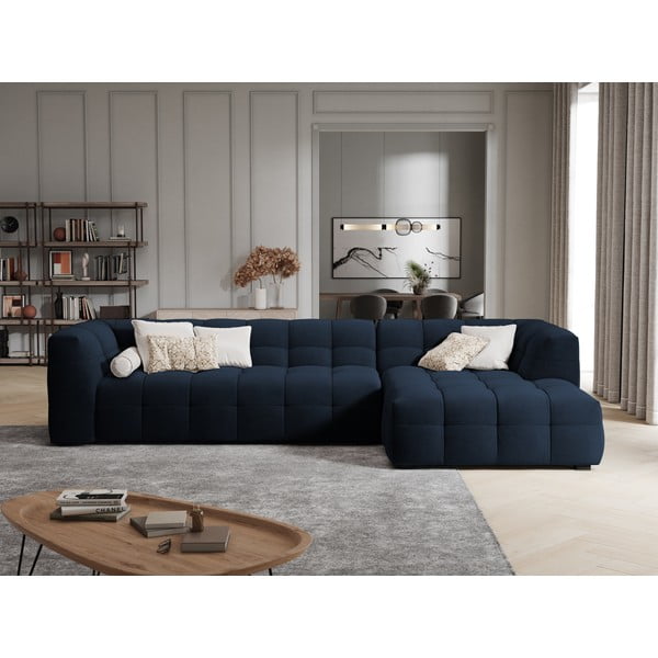 Vesta kék bársony kanapé, jobb oldali - Windsor & Co Sofas-image-1