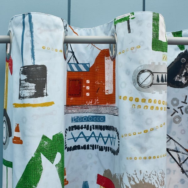 Kék gyerek függöny szett 2 db-os 168x183 cm Digger Dreams – Catherine Lansfield-image-3