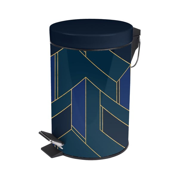 Sötétkék fém pedálos szemetes 3 l Achille – douceur d'intérieur
