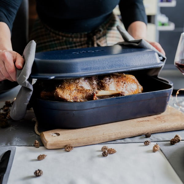 Öntöttvas sütőedény 22x42,5 cm LITINA SMALT – Orion-image-1