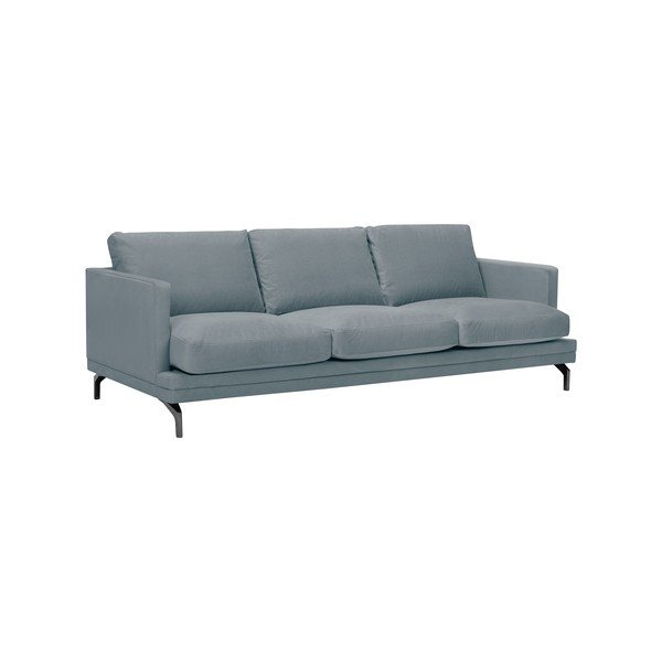 Jupiter szürke háromszemélyes kanapé, fekete lábakkal - Windsor & Co Sofas-image-2