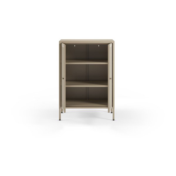 Krémszínű fém szekrény 70x100x40 cm Fayna – Marckeric-image-2