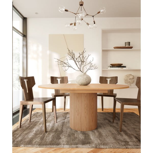 Kerek bővíthető étkezőasztal tölgyfa dekorral ø 115 cm Malaga – Bonami Selection-image-1