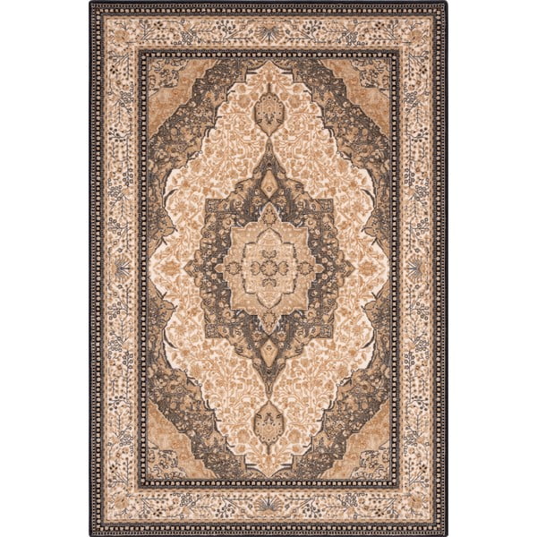 Világosbarna gyapjú szőnyeg 133x180 cm Charlotte – Agnella