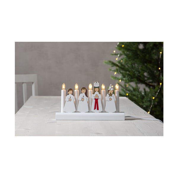 Julia fehér karácsonyi LED gyertyatartó, hosszúság 28 cm - Star Trading