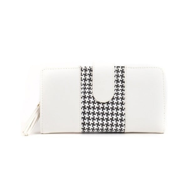 Ophelia fehér pénztárca fekete részletekkel - Mangotti Bags
